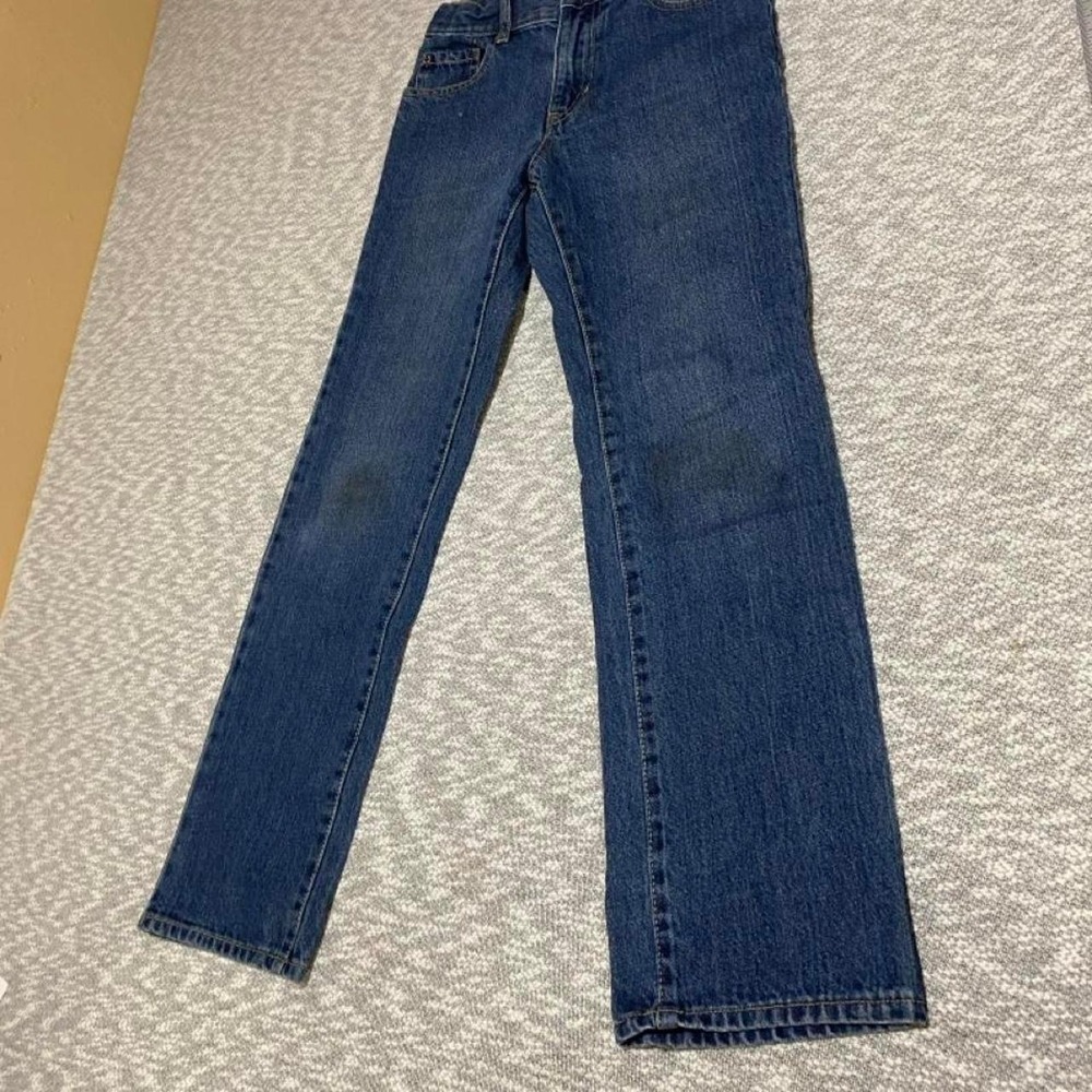 Place straight leg blue denim jeans kids size 12. SKU-B169
